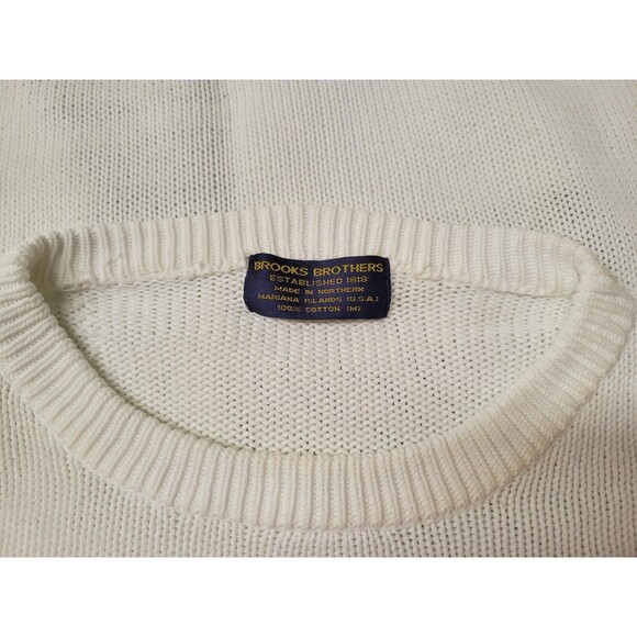 Vintage Brooks Brothers Mens Cotton Golf Sweater Medium - Picture 8 of 10